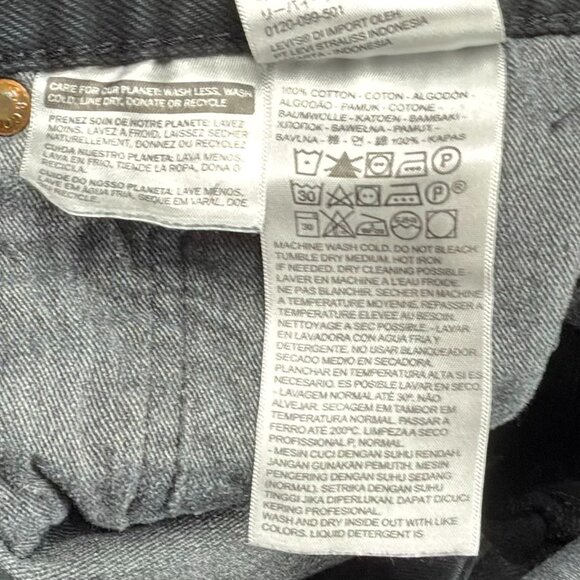 Levi’s 501 Original Black Button Fly Straight Leg Denim Jeans Mens 31x30 Red Tab - Picture 9 of 9